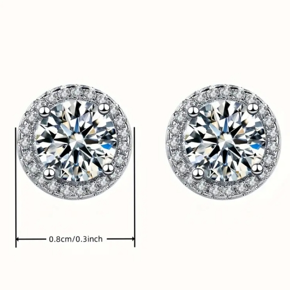 Silver Stud Earrings - Picture 3 of 3